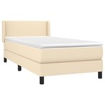 vidaXL Sommier à lattes de lit avec matelas Crème 100x200 cm Tissu