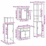 vidaXL Ensemble de mobilier de salle de bain 4 Pièces Chêne sonoma