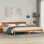 vidaXL Cadre de lit Marron cire 200 x 200 cm Bois massif en pin