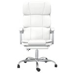 Chaise fauteuil siège pivotante de inclinable de bureau informatique étude similicuir blanc 02_0024232