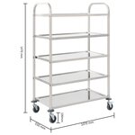 vidaXL Chariot de cuisine à 5 niveaux 107x55x147 cm Acier inoxydable