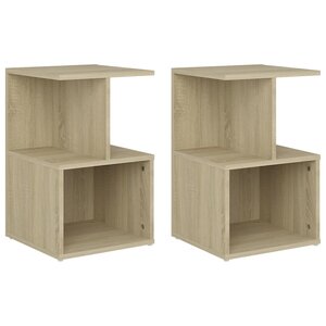 vidaXL Tables de chevet 2Pièces Chêne sonoma 35x35x55cm bois d'ingénierie