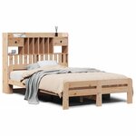 vidaXL Lit bibliothèque sans matelas 135x190 cm bois de pin massif