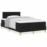 vidaXL Lit boxspring avec matelas avec matelas Noir 120 x 190 cm tissu