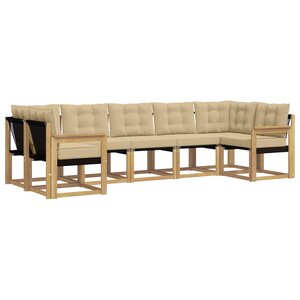 vidaXL Ensemble de canapés d'extérieur 7 pc Blanc et Beige