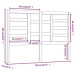vidaXL Tête de lit 146x4x104 cm Bois massif de pin