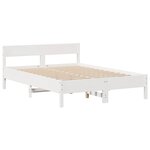 vidaXL Cadre de lit sans matelas blanc 135x190 cm bois de pin massif