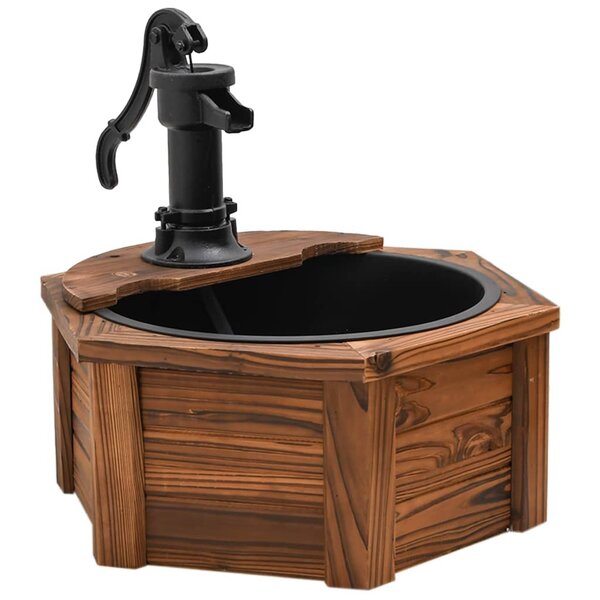 vidaXL Fontaine à eau avec pompe 57x57x53 cm Bois de sapin massif
