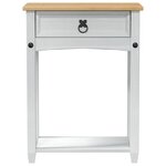 vidaXL Table console avec tiroir Blanc 55 x 35 x 73 cm Pin massif