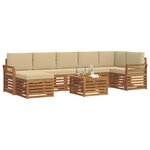 vidaXL Ensemble de canapés d'extérieur 8 Pièces Naturel et Beige