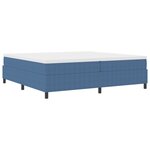 vidaXL Lit Box Spring avec Matelas  Bleu  200x200 cm  Velours Côtelé