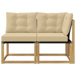 vidaXL Canapé d’extérieur milieu et coin avec coussin 2 Pièce Blanc