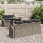 vidaXL Ensemble de canapé de jardin 6 Pièces Gris Poly Rattan