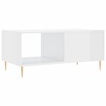 vidaXL Table basse Blanc brillant 90x50x40 cm Bois d'ingénierie