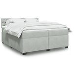 vidaXL Sommier à lattes de lit et matelas Gris clair 200x200cm Velours