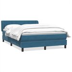 vidaXL Sommier à lattes de lit et matelas bleu foncé 140x210cm velours