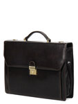 Cartable Hype  en cuir - KATANA - 1 soufflet - 38 cm - 63024-Chocolat