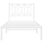 vidaXL Cadre de lit métal sans matelas avec tête de lit blanc 75x190cm