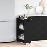 Cabinet roulant vidaXL Chêne noir 60x22x79 cm Bois d'ingénierie