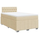 vidaXL Sommier à lattes de lit avec matelas crème 120x190 cm tissu