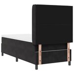vidaXL Lit à Ressorts avec Matelas LED Argyle Noir 90 x 200 cm Velours