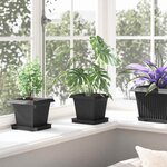 vidaXL Pots de plantes 24 Pièces Noir 16 x 16 x 14 cm Plastique