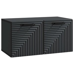 vidaXL Meuble TV mural Noir 59 5 x 31 x 30 cm Bois d'ingénierie
