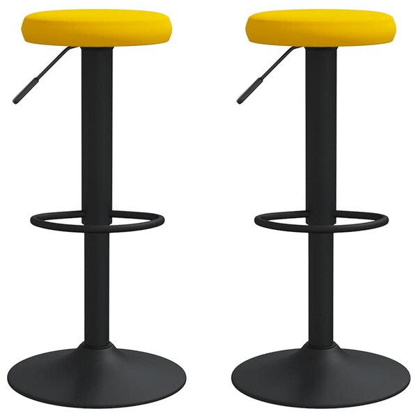 vidaXL Tabourets de bar lot de 2 jaune moutarde velours