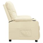 vidaXL Fauteuil inclinable Crème Similicuir