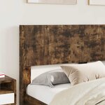 vidaXL Cadre de lit avec rangement et tête de lit Chêne fumé