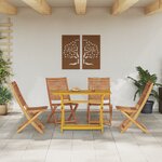 vidaXL Ensemble de Salle à Manger de Jardin de 5 Pièces en Bois Massif d'Acacia