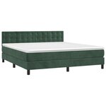 vidaXL Sommier à lattes de lit matelas et LED Vert foncé 160x200 cm