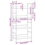 vidaXL Bibliothèque à 4 niveaux noir 60x27 6x124 5cm bois d'ingénierie