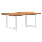 vidaXL Table à manger avec bord naturel 180x100x74cm bois massif chêne