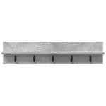 vidaXL Porte-manteau mural avec étagère Gris béton 80 x 10.5 x 18 cm