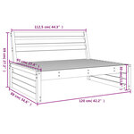 vidaXL Canapé central de jardin blanc 120x80 cm bois de pin massif