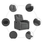 vidaXL Fauteuil inclinable électrique Gris foncé Tissu