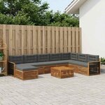 vidaXL Ensemble de canapés d'extérieur 9 Pièces Naturel et Anthracite