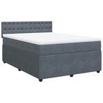 vidaXL Sommier à lattes de lit et matelas Gris foncé 140x190cm Velours