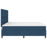 vidaXL Lit à ressorts avec matelas Bleu 200 x 200 cm tissu