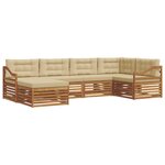 vidaXL Ensemble de canapés d'extérieur 6 pc Naturel et Beige