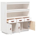 vidaXL Buffet haut Blanc 100x40x108 5 cm Bois massif de pin