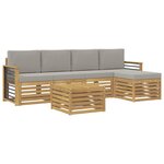 vidaXL Ensemble de canapés d'extérieur 6 pc Blanc et gris clair