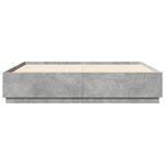 vidaXL Cadre de lit avec lumières LED gris béton 200x200 cm