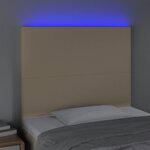 vidaXL Tête de lit à LED Crème 90x5x118/128 cm Tissu