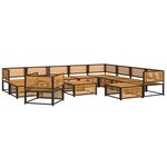 vidaXL Salon de jardin avec coussins 12 Pièces bois massif d'acacia