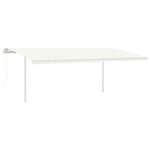 vidaXL Jeu de poteaux d'auvent blanc 600x245 cm fer