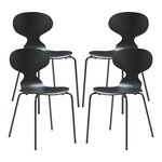 Lot de 4 chaises de salle à manger moderne design robuste noir 03_0009837