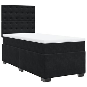 vidaXL Sommier à lattes de lit et matelas Noir 80x200 cm Velours