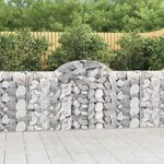 vidaXL Paniers à gabions arqués 9 Pièces 200x30x100/120 cm Fer galvanisé